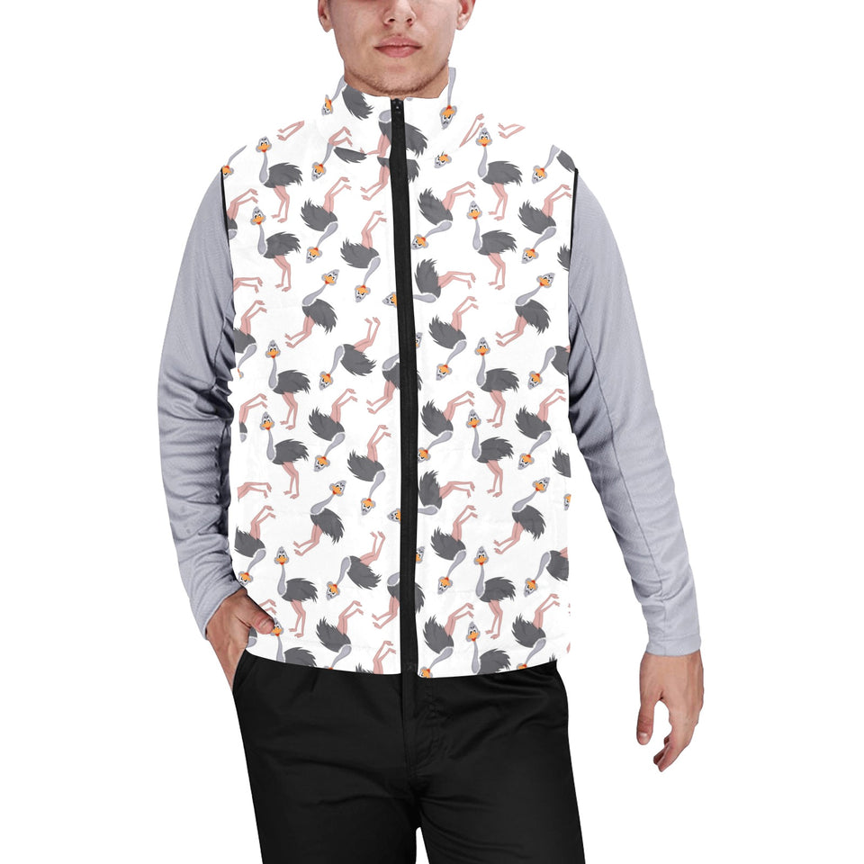Ostrich Pattern Print Design 02 Men's Padded Vest