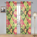 Cool Geometric lime pattern Gauze Curtain