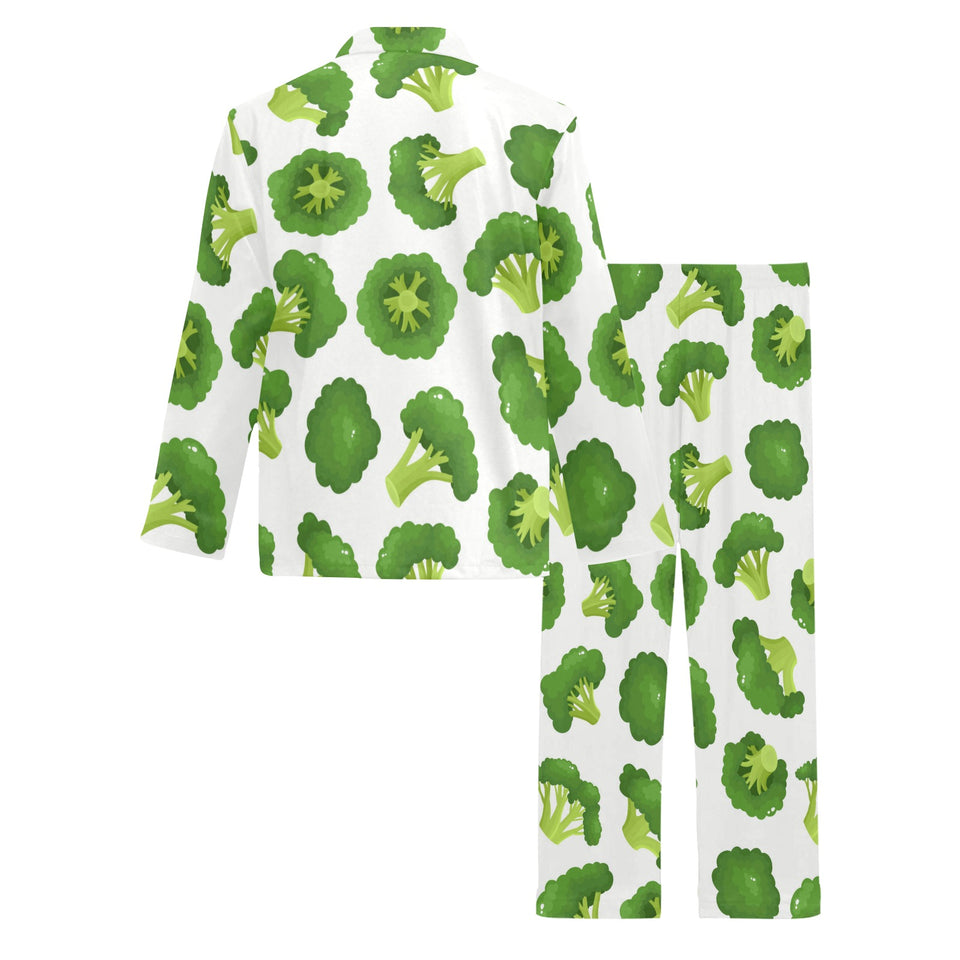 Cute broccoli pattern Men's Long Pajama Set
