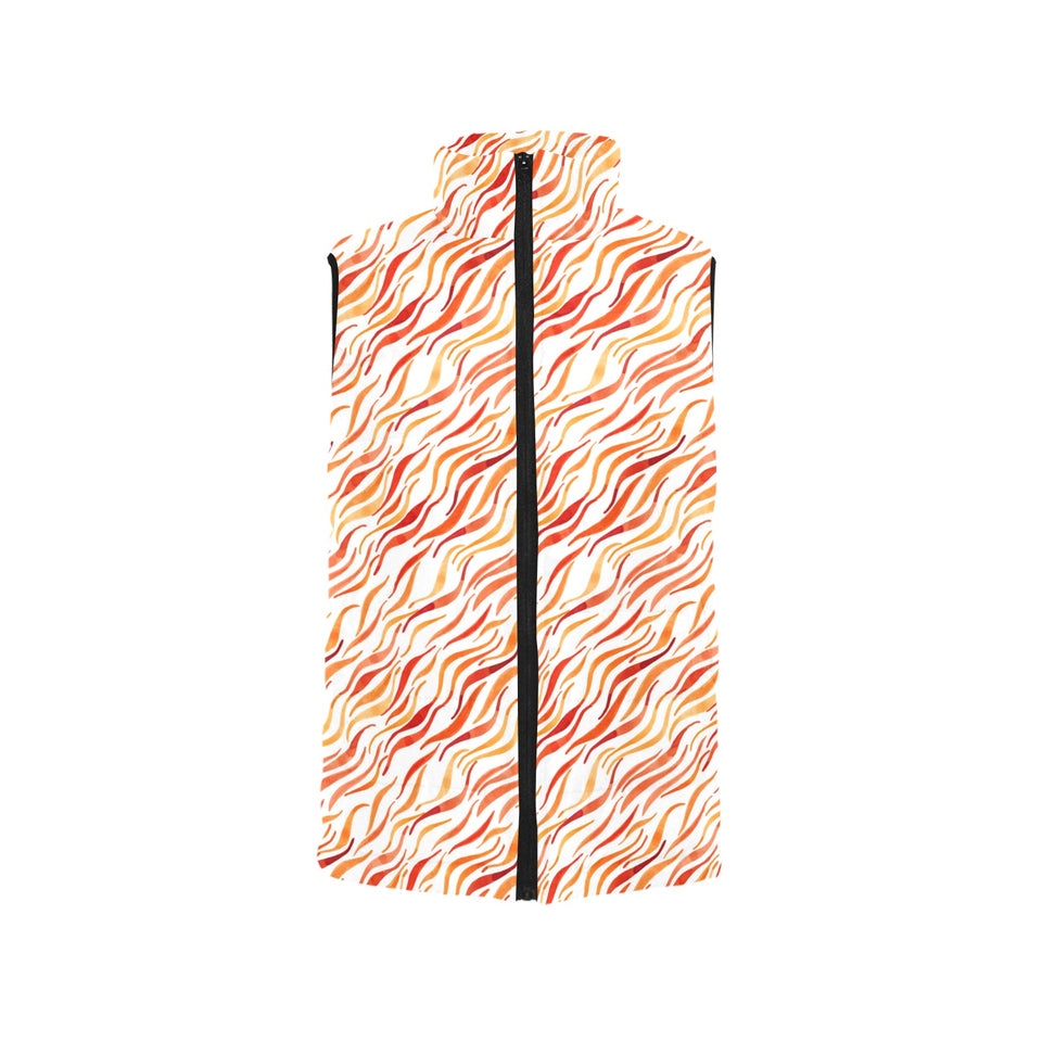 Fire flame watercolor pattern Women's Padded Vest