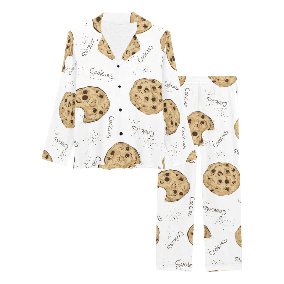 Sketch style cookie pattern Women's Long Pajama Set
