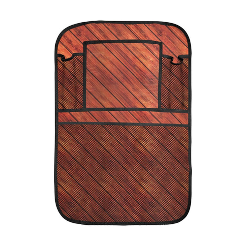Wood Printed Pattern Print Design 03 Car Seat Back Organizer