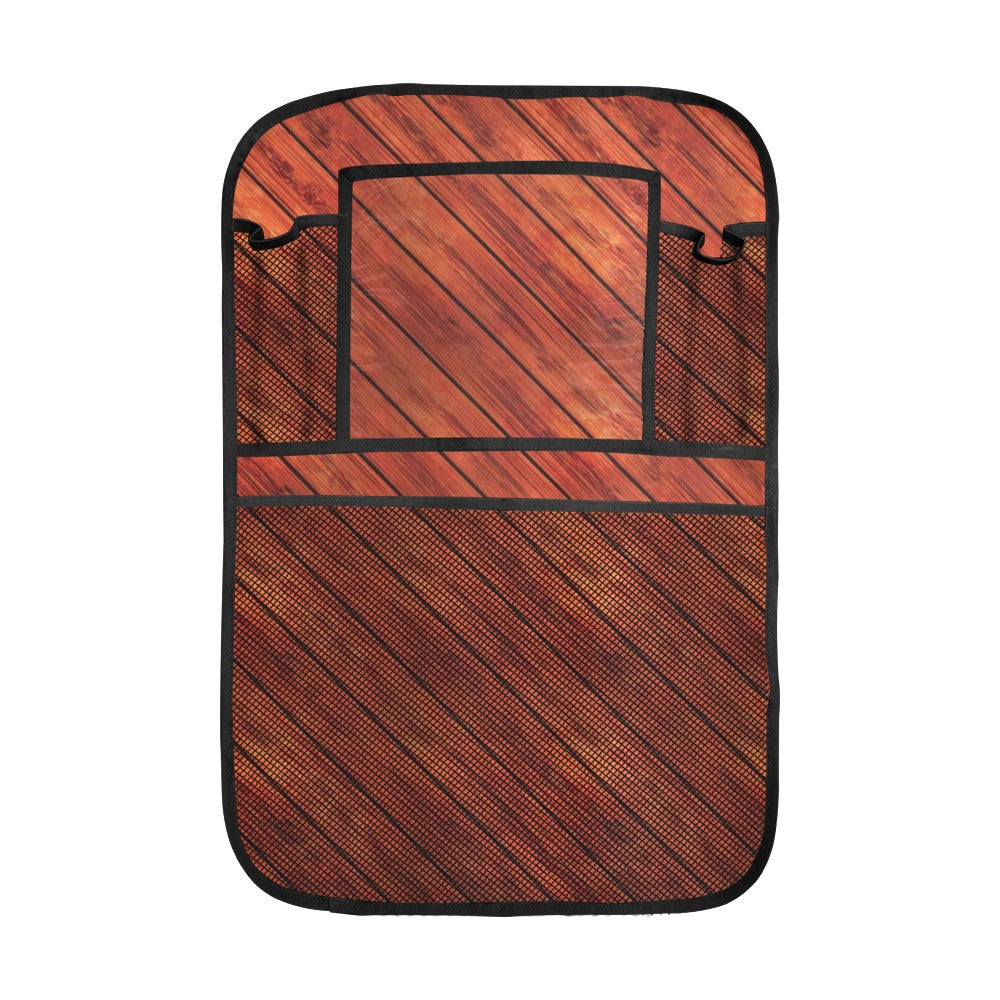 Wood Printed Pattern Print Design 03 Car Seat Back Organizer