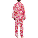 Lips Pattern Print Design 01 Men's Long Pajama Set