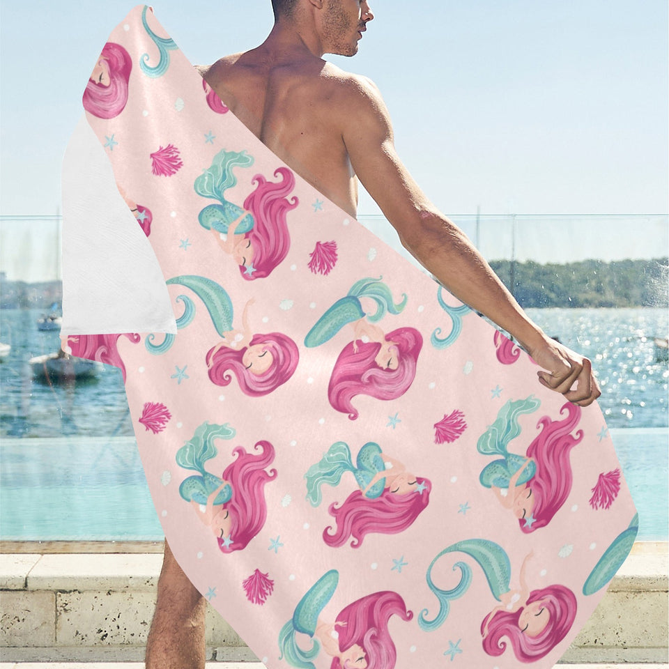 Cute little mermaid pattern Beach Towel
