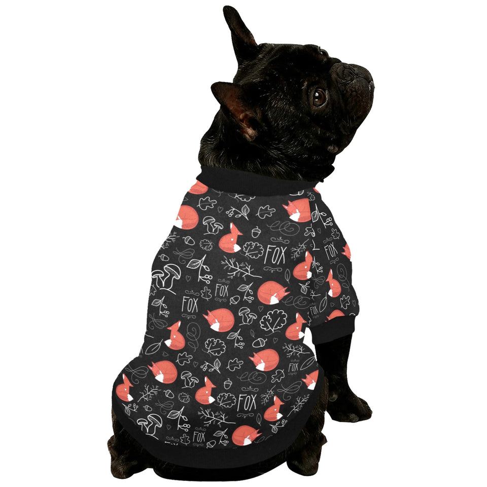fox sleeping fox pattern All Over Print Pet Dog Round Neck Fuzzy Shirt