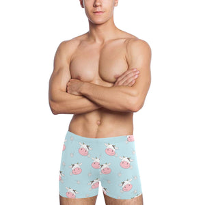 Cute cow flower pattern Men's Swimming Trunks