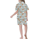 Beautiful deers Winter Christmas Kids' Boys' Girls' V-Neck Short Pajama Set