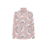 Cute zebra pattern Women's Long Sleeve Polo Shirt