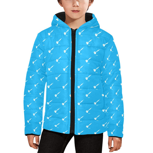 Darts Pattern Print Design 05 Kids' Boys' Girls' Padded Hooded Jacket