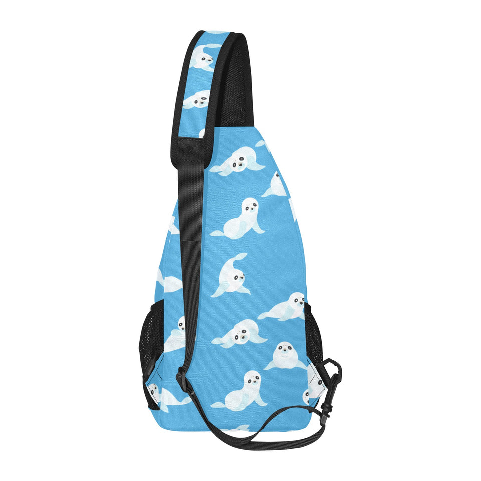 Cute sea lion seal pattern background All Over Print Chest Bag