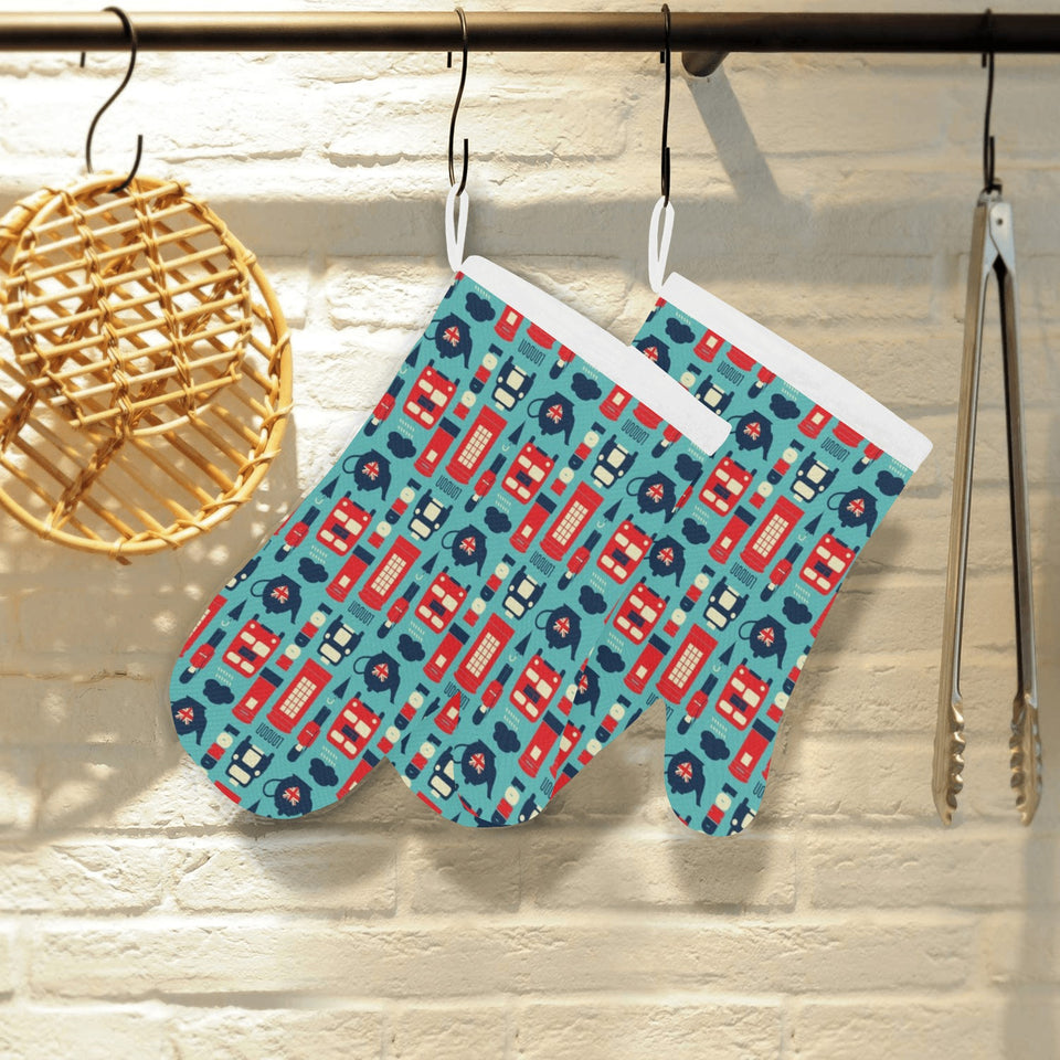 British Pattern Print Design 04 Heat Resistant Oven Mitts