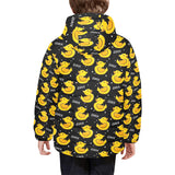 Duck Pattern Print Design 05 Kids' Boys' Girls' Padded Hooded Jacket
