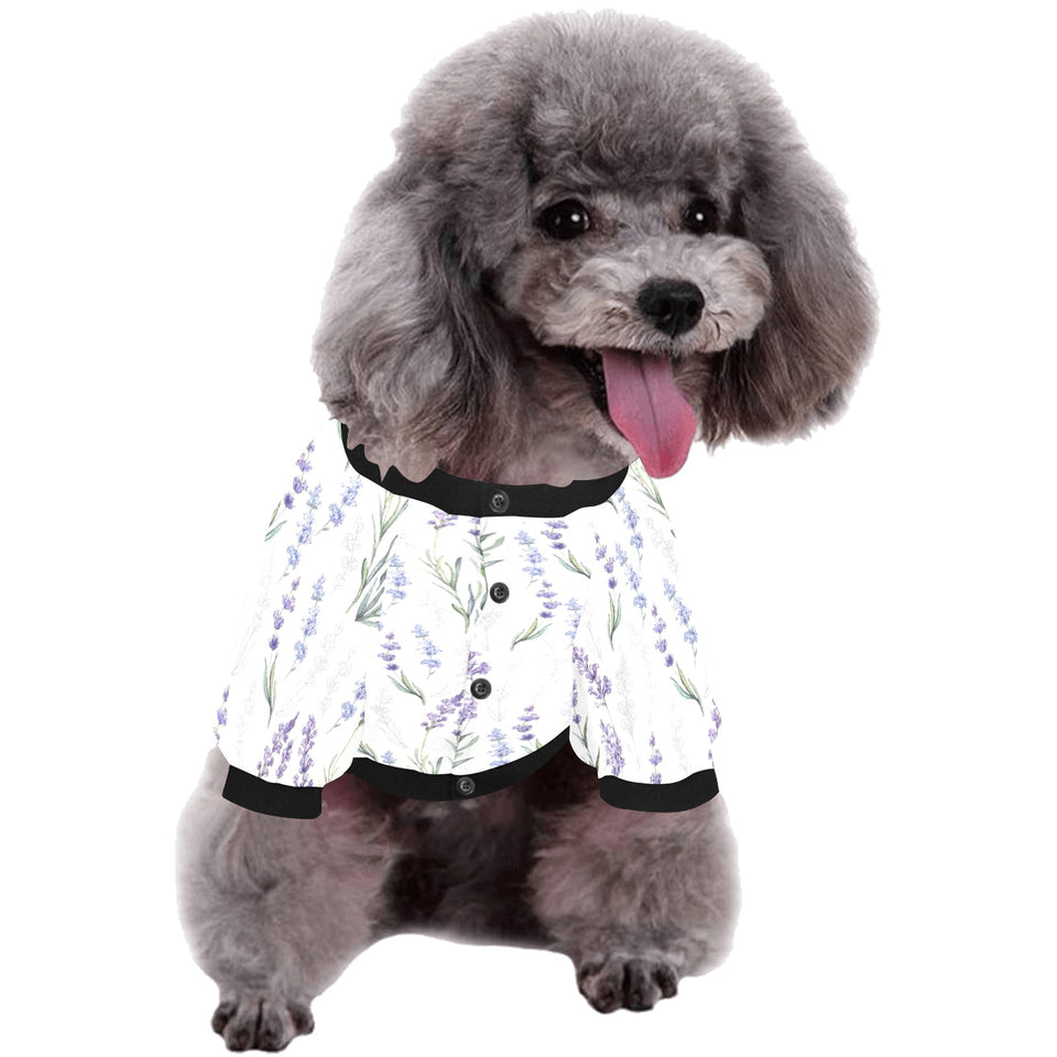 Hand painting Watercolor Lavender All Over Print Pet Dog Round Neck Fuzzy Shirt