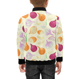 Onion garlic white red pattern Kids' Boys' Girls' Bomber Jacket