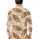 Corn Pattern Print Design 03 Men's Long Sleeve Polo Shirt