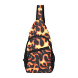 Fire flame dark pattern All Over Print Chest Bag