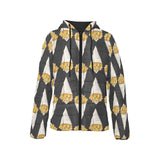 French fries dark background Women's Padded Hooded Jacket