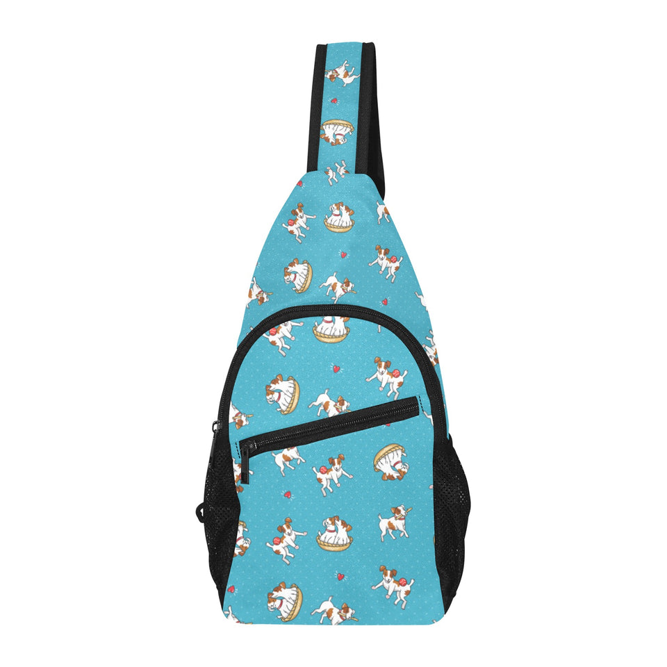 Jack Russel Pattern Print Design 03 All Over Print Chest Bag