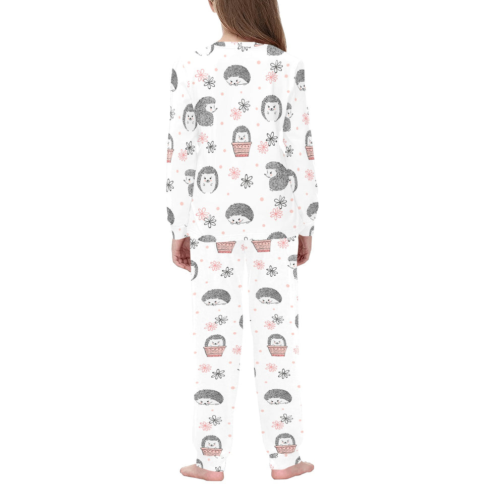 Hedgehog Pattern Print Design 02 Kids' Boys' Girls' All Over Print Pajama Set