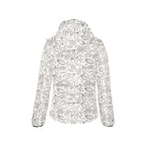 cacao beans leaves pattern Women's Padded Hooded Jacket