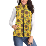 Sunflower pattern Women's Padded Vest