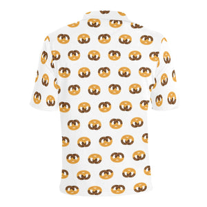 Pretzels Pattern Print Design 02 Men's All Over Print Polo Shirt