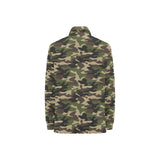 Dark Green camouflage pattern Women's Long Sleeve Polo Shirt