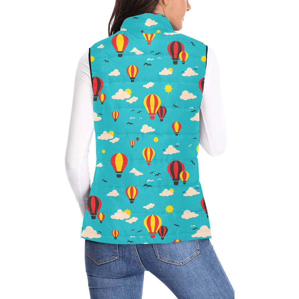 Hot Air Balloon Sky Pattern Women's Padded Vest