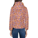 Gear Pattern Print Design 04 Women's Padded Hooded Jacket