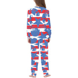 American football ball star stripes pattern Kids' Boys' Girls' All Over Print Pajama Set