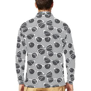 Sun Glasses Pattern Print Design 04 Men's Long Sleeve Polo Shirt