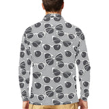 Sun Glasses Pattern Print Design 04 Men's Long Sleeve Polo Shirt