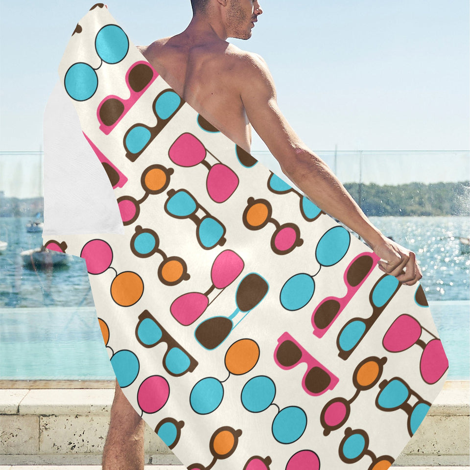 Sun Glasses Pattern Print Design 03 Beach Towel