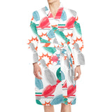 Watercolor bowling pattern Men's Long Sleeve Belted Night Robe