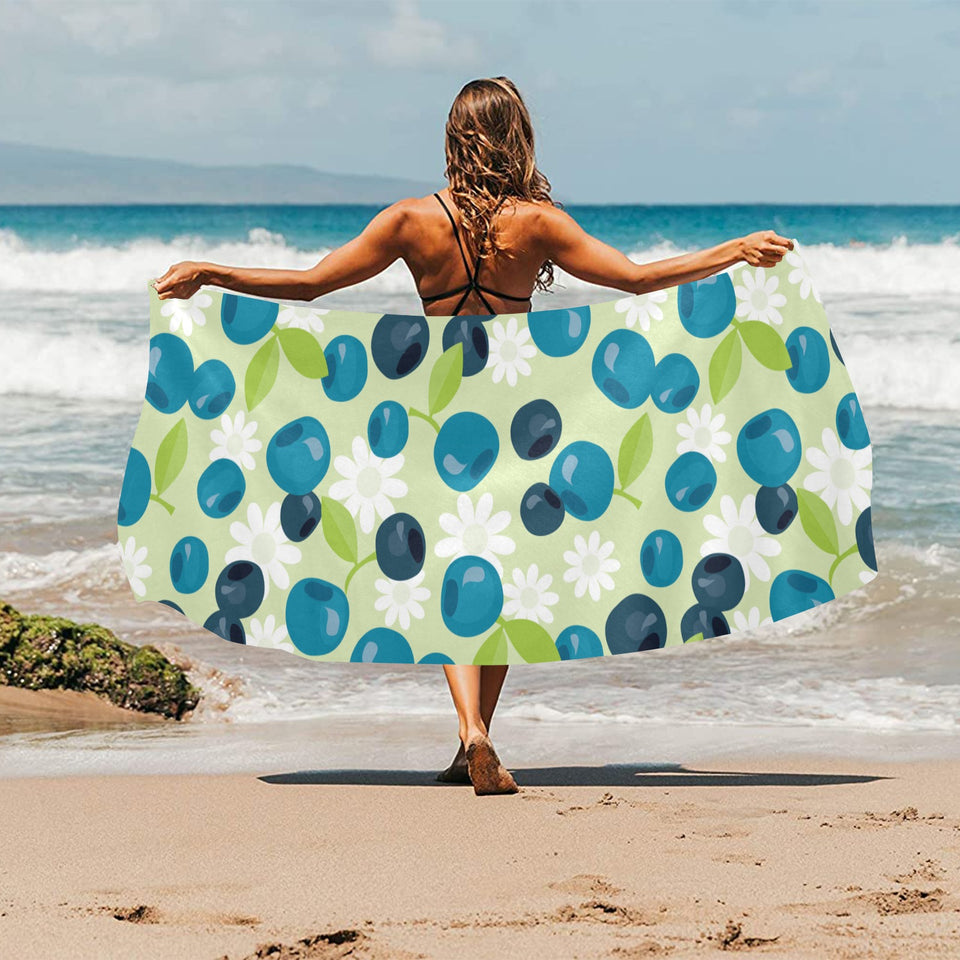 blueberry flower pattern Beach Towel