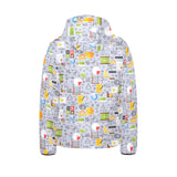 Math Pattern Print Design 04 Kids' Boys' Girls' Padded Hooded Jacket