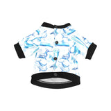 Watercolor dolphin pattern All Over Print Pet Dog Round Neck Fuzzy Shirt