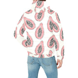 papaya pattern Men's Padded Hooded Jacket