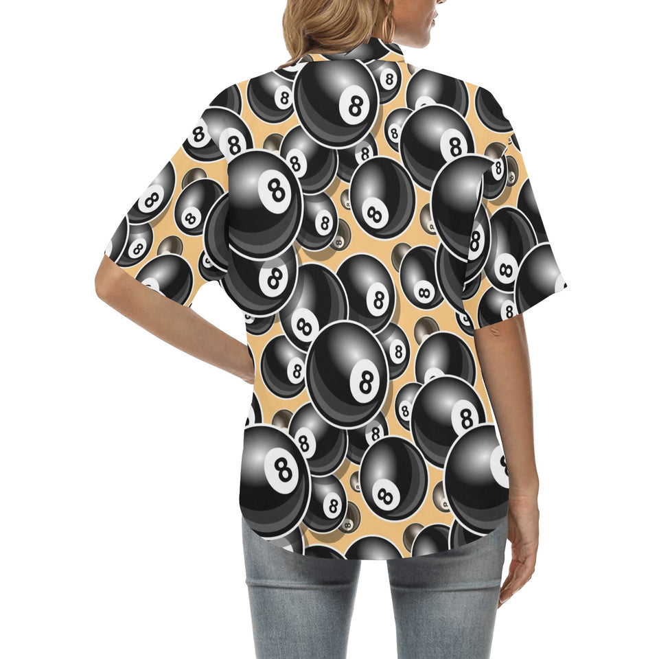 Billiard Ball Pattern Print Design 04 Women's All Over Print Hawaiian Shirt