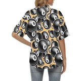 Billiard Ball Pattern Print Design 04 Women's All Over Print Hawaiian Shirt