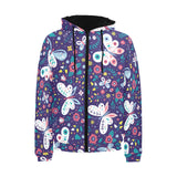 Colorful butterfly flower pattern.eps Men's Padded Hooded Jacket