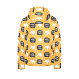 Bull Terrier Pattern Print Design 03 Kids' Boys' Girls' Padded Hooded Jacket