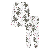 Boston terrier dog hearts vector pattern Women's All Over Print Pajama Set