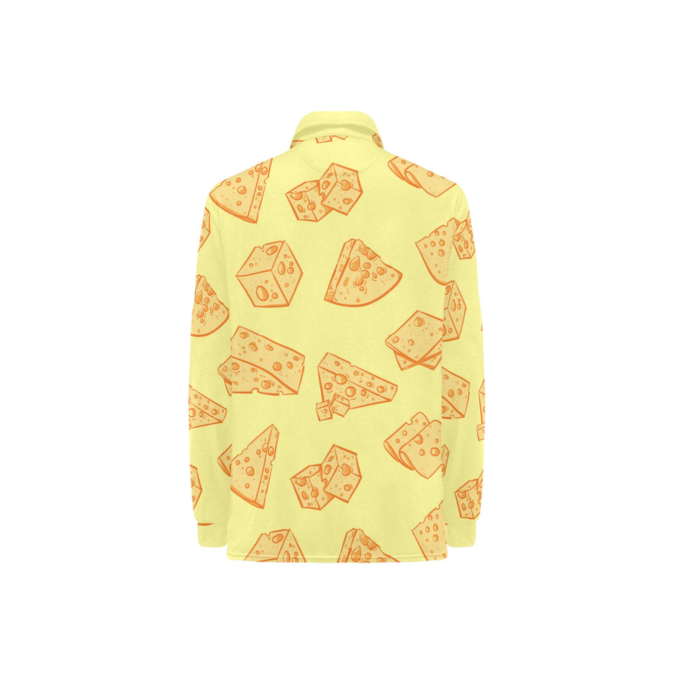 Cheese design pattern Women's Long Sleeve Polo Shirt