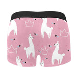 Llama Alpaca pink background Men's All Over Print Boxer Briefs Men's Underwear
