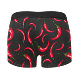 Chili peppers pattern black background Men's All Over Print Boxer Briefs Men's Underwear