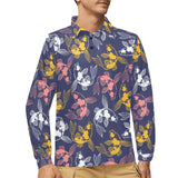 Koi Fish Carp Fish pattern Men's Long Sleeve Polo Shirt