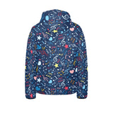 Music Notes Pattern Print Design 03 Kids' Boys' Girls' Padded Hooded Jacket
