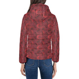 Rose Pattern Print Design 03 Women's Padded Hooded Jacket